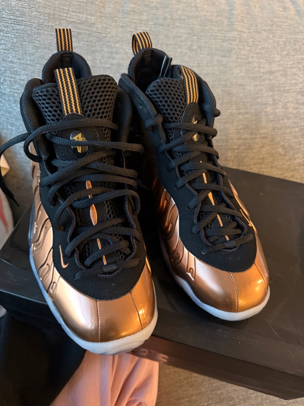 Nike Foamposite Copper/Black Sneakers